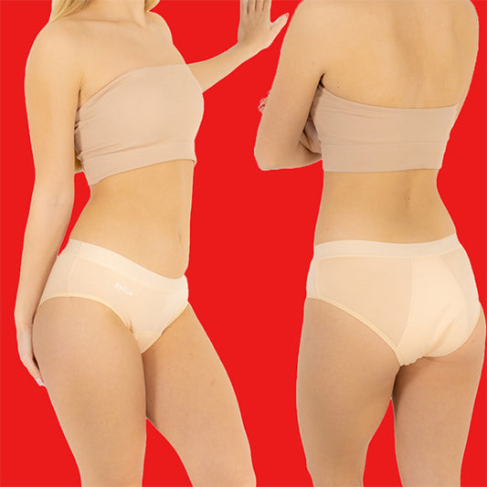 Relixa HIPSTERS menštruačné nohavičky – silná absorpcia, nízky pás – béžové – foto 2